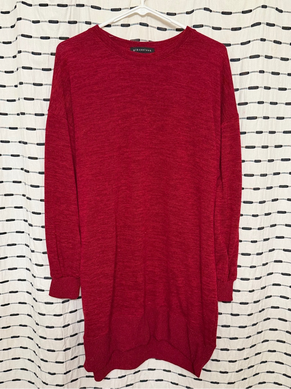 Red Crewneck Women’s Sweater Dress